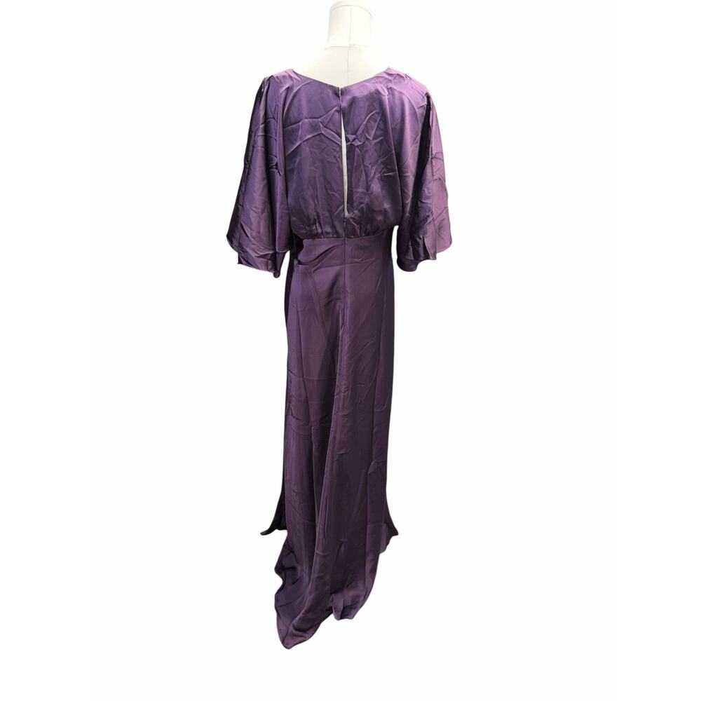Birdy Grey Shyla Matte Satin Bridesmaid Dress Plum - Picture 6 of 8